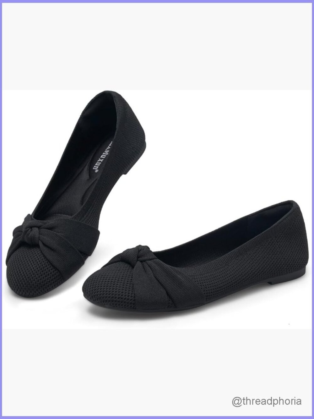 Women's Knit Round Toe Ballet Flats Slip On Comfort Shoes